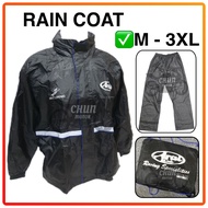 Murah Raincoat with hat / Baju Hujan + Seluar Set Rain Coat Rider Rainsuit Motorcycle