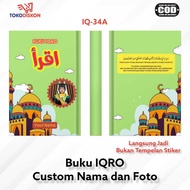 IQ 34A Custom Children's Iqro Book with Name and Photo, Color Contents Black and White/ - Iqra Volum