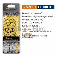 VG sport 8/9s gold/silver bicycle chain suitable for brompton pikes 3sixty cruis royale