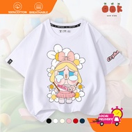 S-5XL COD Baju Tshirt Budak Perempuan Lelaki CRYBABY 100% Cotton Children Fashion Round Neck Casual 