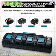 SHOUOUI Battery Charger Portable 4Slots Charging Dock Cable Adaptor for Makita 14.4V 18V Li-Ion Battery