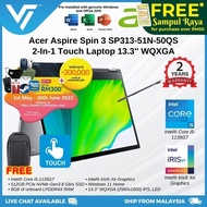 Acer Spin 3 SP313-51N-50QS, 78MA Laptop (Intel Core i7-1165G7,16GB, 512GB, Iris Xe,13.3" Touch WQXGA
