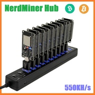 NerdMiner Hub 550KH/S Solo Lottery Miner 10x55K Miner Combo Kit Bitcoin BTC Miner Asic Mining Crypto