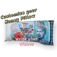 [Ready Stock] Money Pillow RM10/20/50/100!!! Surprise Gift!! Bantal Ringgit hadiah istimewa/customized gift