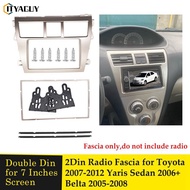 Car DVD CD Stereo frame Panel 2 DIN adapter accessories for Toyota Vios 2007-2012 Yaris Sedan 2006 +