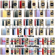 1pcs For Phone 13 14 15 Plus Pro Max XS XR SE Mini Back Glass Panel Battery Cover OEM With Logo Big 