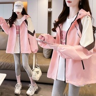 孕妇外套春秋外穿连帽工装开衫风衣春季休闲夹克长袖上衣Pregnant Women's Coat Spring and Autumn Outer Wear Hooded Crock Cardigan S