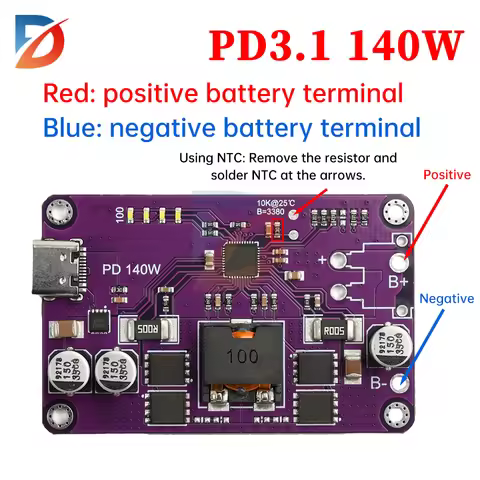 PD3.1 up to 140W fast charging power module 3S 4S 5S 6S Type C interface lithium battery charging an