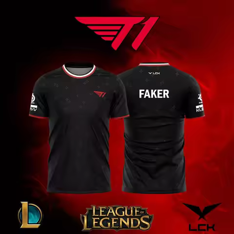 T1 Esports Club 2025 Legendary Player Training League Uniform Shirt SKT T1 Faker Faker Fan Sports T-