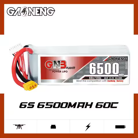 GNB 6S 22.2V 6500mAh 60C/120C Lipo Battery For RC Car RC Boat RC Helicopter Quadcopter Drone FPV Mod