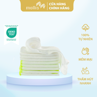 Bộ khăn mặt sữa Mollis cao cấp sợi tre Bamboo 20 tờ siêu mềm mịn thấm hút tốt lau mặt lau tay cho bé
