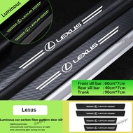 Lexus Luminous Car Door Sill Strip Carbon Fiber Pattern Edge Protector for IS250 IS300 IS350 RX350 RX270 RX300 ES240 ES350h