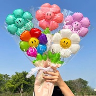 20/10Pcs Colorful Daisy Flower Foil Handheld Balloons Sunflower Ballon Graduate Party Decorations