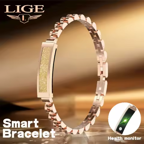 LIGE 2025 Fashion No Screen Smart Health Monitoring Watch IP68 Waterproof Steel Bracelet Personalize
