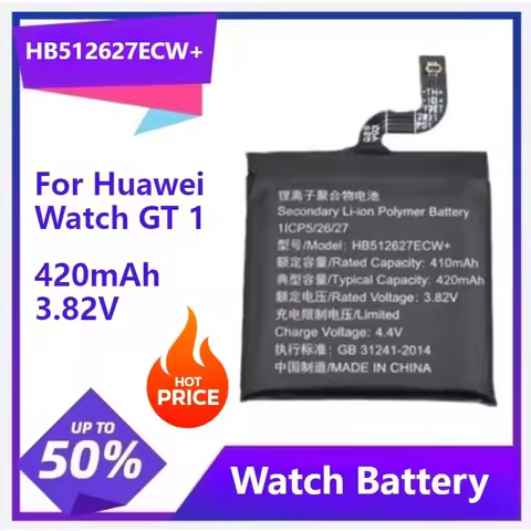 HB512627ECW+ Battery For Huawei Watch GT 1 FTN-B19 46MM Rechargeable Li-ion Polymer Battery 420mAh 3