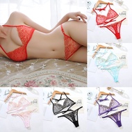 Stylish Lace Micro GString Underwear Set for Women Sexy Bra Top &amp; Thong Lingerie