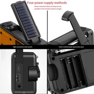 4000mAh Solar Power Emergency Radio Hand Crank Charging AM/FM SW Multi BAND Radio LED Reading Flashl