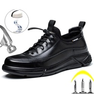 Cowhide Men safety shoes Genuine leather Insulated electrician shoes Anti scalding Work Boots Punctu