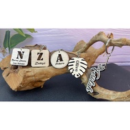 Keychain Nama Alphabet Abjad Inital (Custom) Hadiah/Gift/Teacher Day/Friendship/ Tagging Kunci
