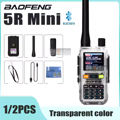 1/2PCS Baofeng UV 5R Mini Walkie Talkie Air Band UHF/VHF 999channel FM Bluetooth Programming Type-C 