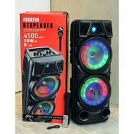 20W×2]ZQS 8210 BOOM BOX 8" ×2 WIRELESS KARAOKE BLUETOOTH SPEAKER