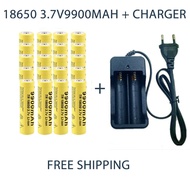 18650  Battery 3.7V 18650 9900mAh Capacity Li-ion Rechargeable  Flashlight Torch Battery+Charger