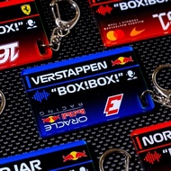 F1 Acrylic Keychain Verstappen Norris Box Box Radio Double Sided Glossy Cool Racing Pendant for Lany
