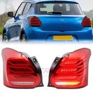Pair LED Rear Brake Tail Light Assembly For Suzuki Swift A2L 2017-2023 Reversing Driving W/ Sequential Turn Lamp Smoke / Red Lens Taillight