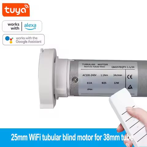 Tuya GM25TEQ 1.1N Wifi Rolling Smart Tubular Motor,RF433 remote control,APP/Voice Control by Alexa G