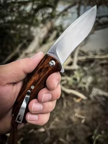 FORESAIL M390 Folding Pocket knife.M390 Steel Blade and Desert Ironwood Handle,Tactical knives,EDC k