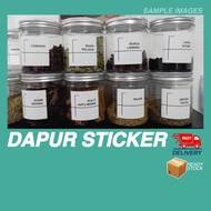 (NEW) 48pcs Kitchen Sticker Label/Dapur sticker label - WATERPROOF STICKER