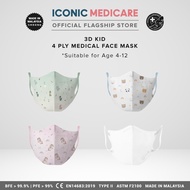 [4-12years old] Iconic Medicare 4 Ply 3D Duckbill Kid Medical Face Mask (20 Pcs)