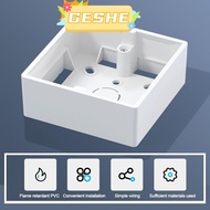 GESH10E Switch Installation Box, 86 Type 33/50mm Switch Socket Box, White PVC External Mounting Box