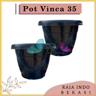 pot gentong vinca 35 hitam pot plastik bunga jumbo besar murah tanaman