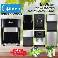 MIDEA Water Dispenser Hot Warm Cold with 4 Korea Halal Filter Set - Compressor Cooling