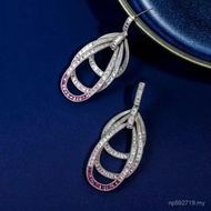 Luxury Simple Light Luxury Silver Needle High-End Earrings Exaggerated Circle Plain Circle European 