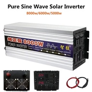 8000W 6000W 5000W Pure Sine Wave Inverter DC 12V 24V To AC 220V 50Hz 60Hz Voltage Converter Big Powe