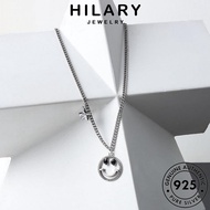 HILARY JEWELRY Retro Korean Necklace Chain Rantai Pendant Silver For Accessories Smiley Original Perempuan Sterling Leher 純銀項鏈 Women 925 Perak N300