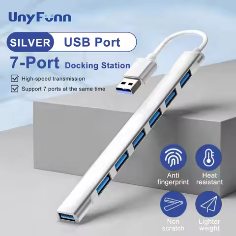 7 Ports USB HUB USB C USB 3.0 HUB 7-in-1 Type C Multi-port USB Splitter OTG Adapter USB Adapter for