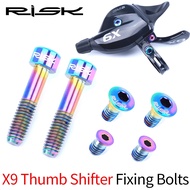 RISK 6PCS Shift Brake Lever Titanium Alloy Fix Bolt For MTB Derailleur Lever Screw Bicycle Fixed Handle Trigger Bolt For X7 X9