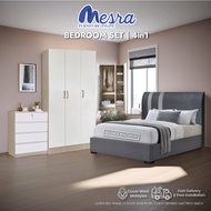 MESRA -3 Door Wardrobe Bedroom set/ Almari Pakaian / almari murah / divan queen / wardrobe /chest dr