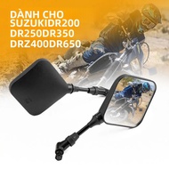 Đen Dual Thể Thao Chiếu Hậu 2 Khe Cắm Cho Suzuki DR200 DR250 DR350 DR400 DR650 Xe Máy Mặt Gương Chiế