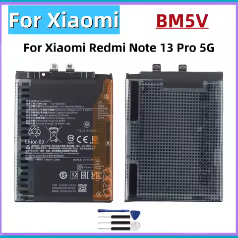 New 5100mAh Replacement Battery BM5V For Xiaomi Redmi Note 13 Pro 5G Phone Battery+Free Tools