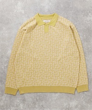 JS/retro modern pattern polo shirt/針織衫/黃色(080)/L