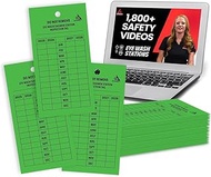 Eye Wash Station Inspection Tags- [25 Pack] 5" X 2.75" 4-Year Monthly Inspection Record [2021-2024] 