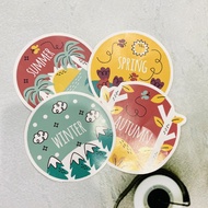 [Twins Plus] 4 seasons stickers - 4 seasons stickers to decorate laptops, pocket computers, suitcase