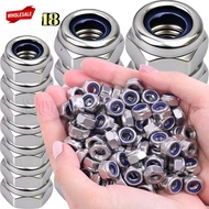 (BC)Self-locking Machinery Parts Fasteners - M2-M8 Stainless Steel Hexagonal Nuts - Hex Flange Lockn
