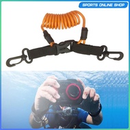 [Beauty] Scuba Diving Lanyard Spring Coiled Lanyard Webbing Strap Rope Diving Camera