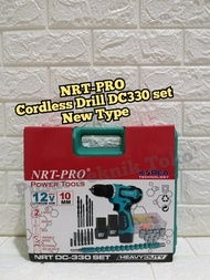 MESIN BOR CORDLESS NRT PRO LENGKAP MATA BOR BOR BATERAI NRT PRO DC 330