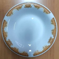 ( COD ) Piring kramik motif mahkota isi 12 pcs/ 1 lusin Berkualitas